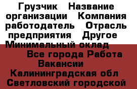 Грузчик › Название организации ­ Компания-работодатель › Отрасль предприятия ­ Другое › Минимальный оклад ­ 20 000 - Все города Работа » Вакансии   . Калининградская обл.,Светловский городской округ 